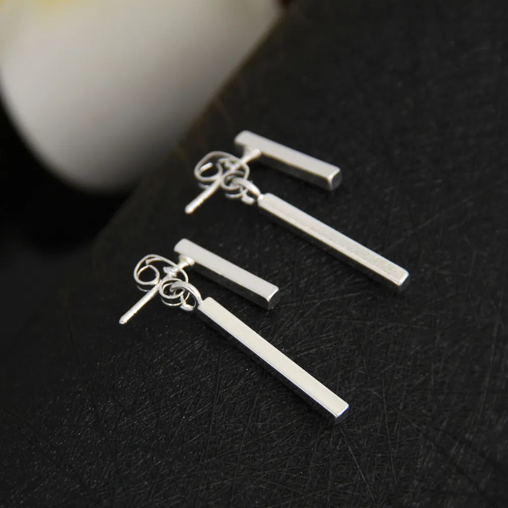 Simple T-Bar Drop Earrings for Women