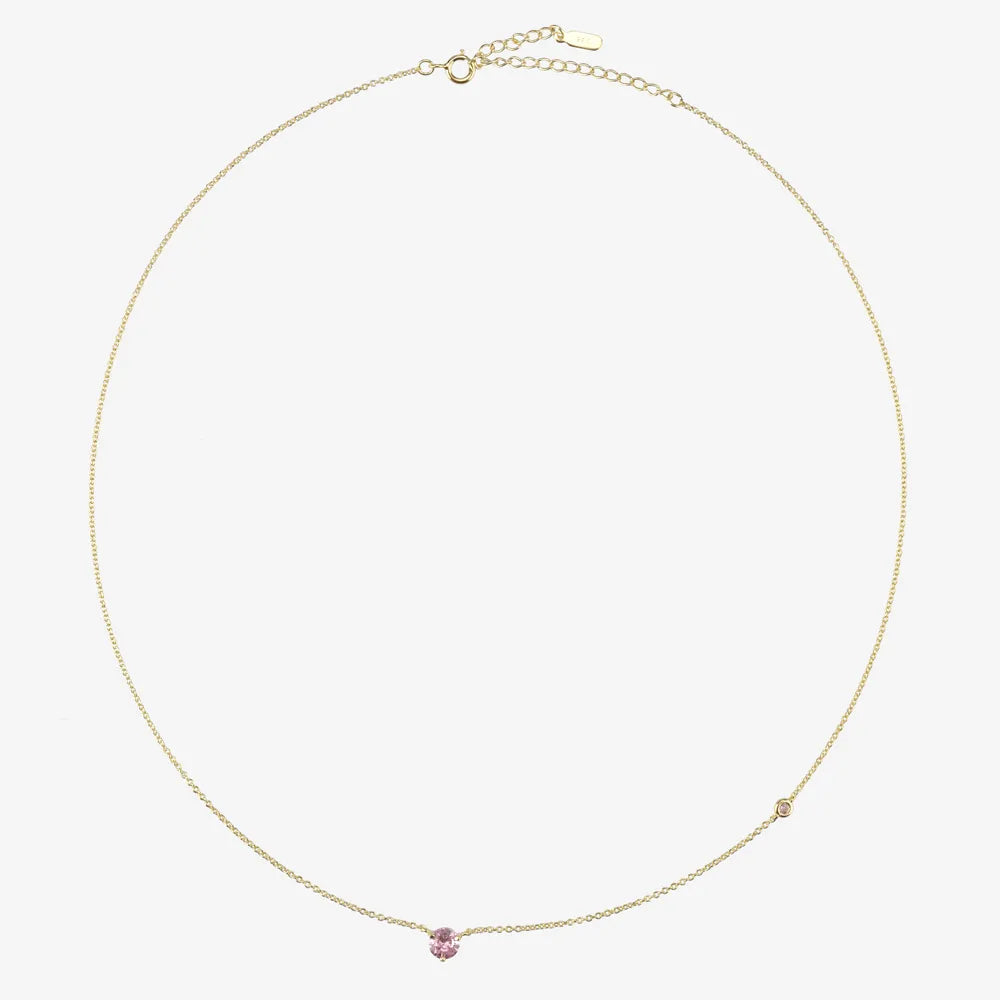 Sterling Silver Lavender Rhodolite Zircon Charm Necklace