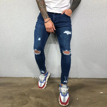 Jean skinny déchiré au genou pour homme