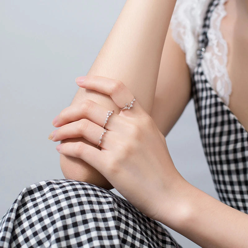 Women's 925 Sterling Silver Cross Flower Rings