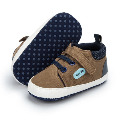 Bequeme High-Top-Sneakers aus Baumwolle mit weicher Sohle und rutschfester Sohle für Babys
