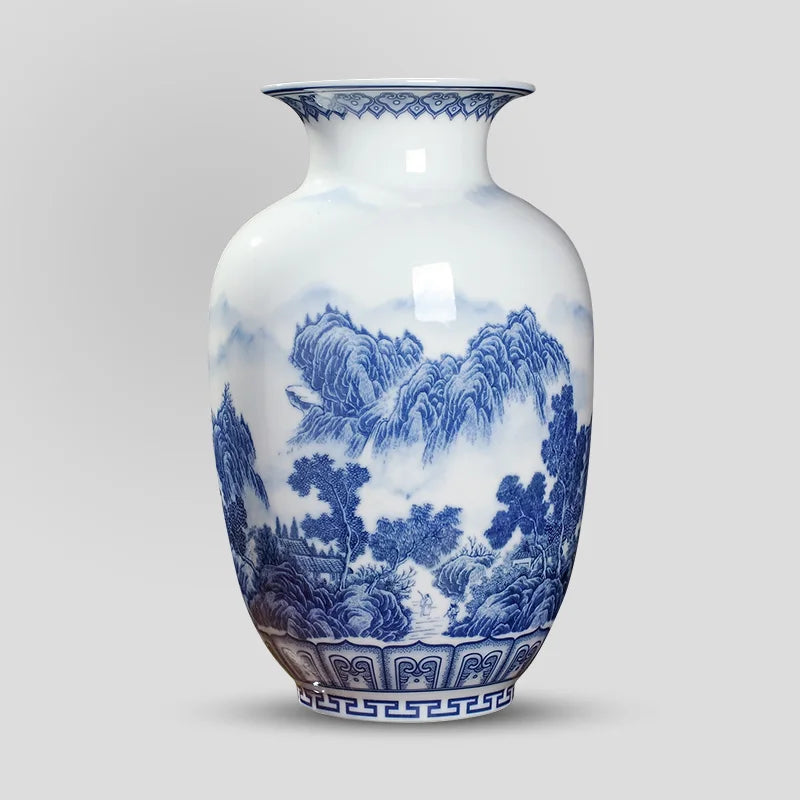 New Chinese Style Blue and White Porcelain Vase