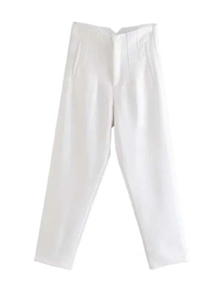 High Waist Pencil Pants with Seam Detail