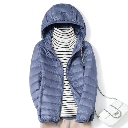 Hooded Glossy Puffer Jacket