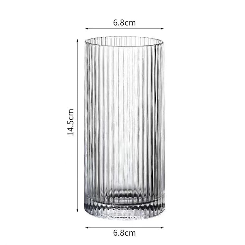 Household Coffee Juice Vertical Stripe Glass