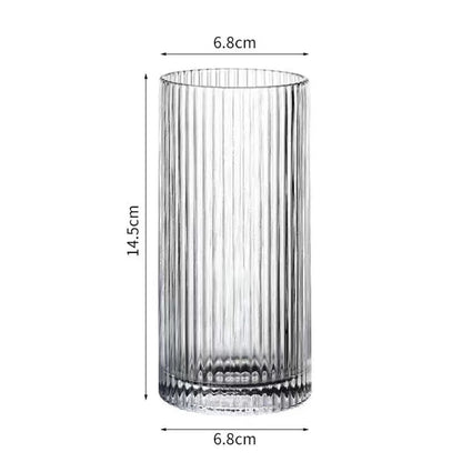 Household Coffee Juice Vertical Stripe Glass