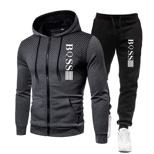 Jogging Sports Printed Men's Hooded Tracksuit