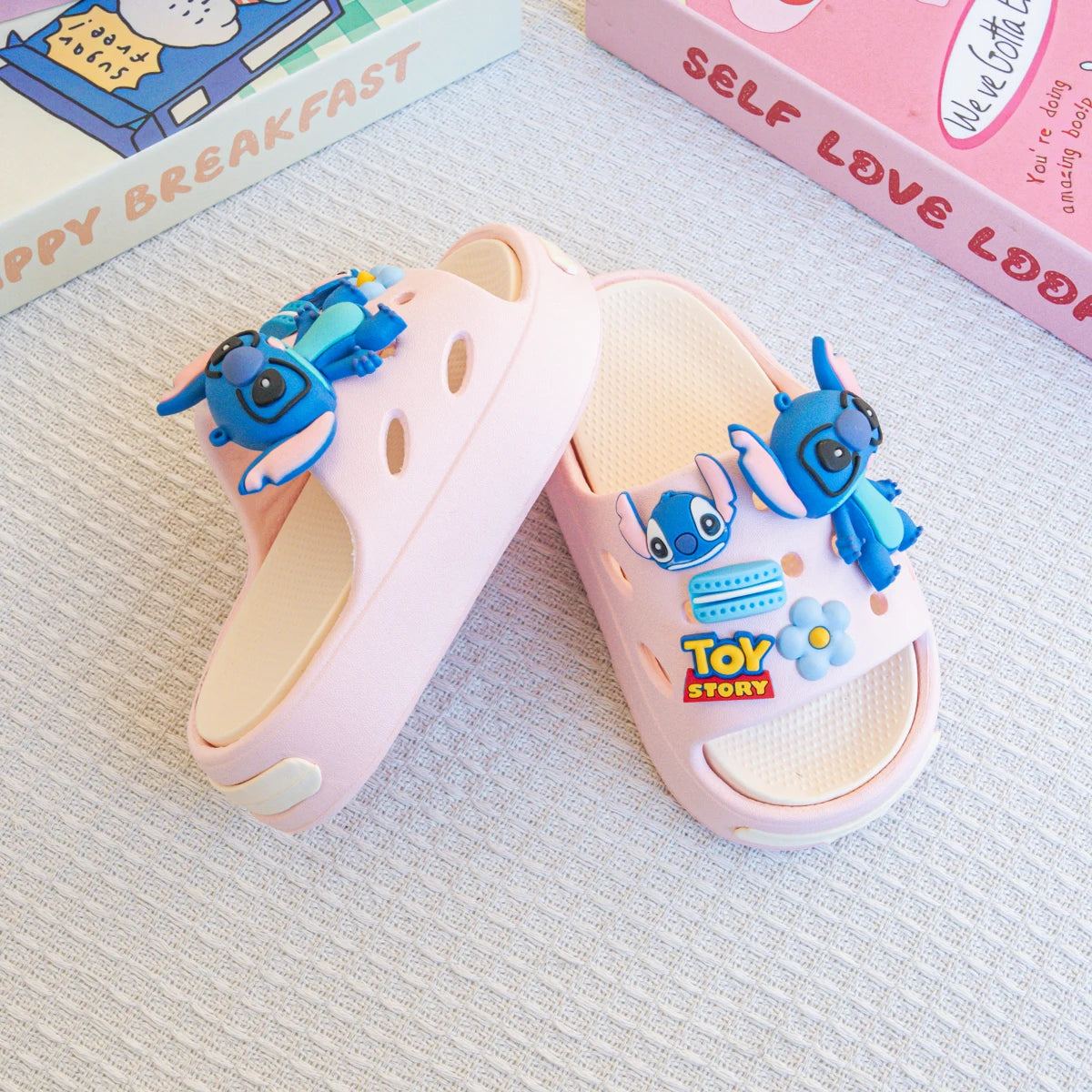 Kid's Cartoon Stitch Double Soft-Soled Non-Slip Shoes