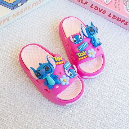 Kid's Cartoon Stitch Double Soft-Soled Non-Slip Shoes