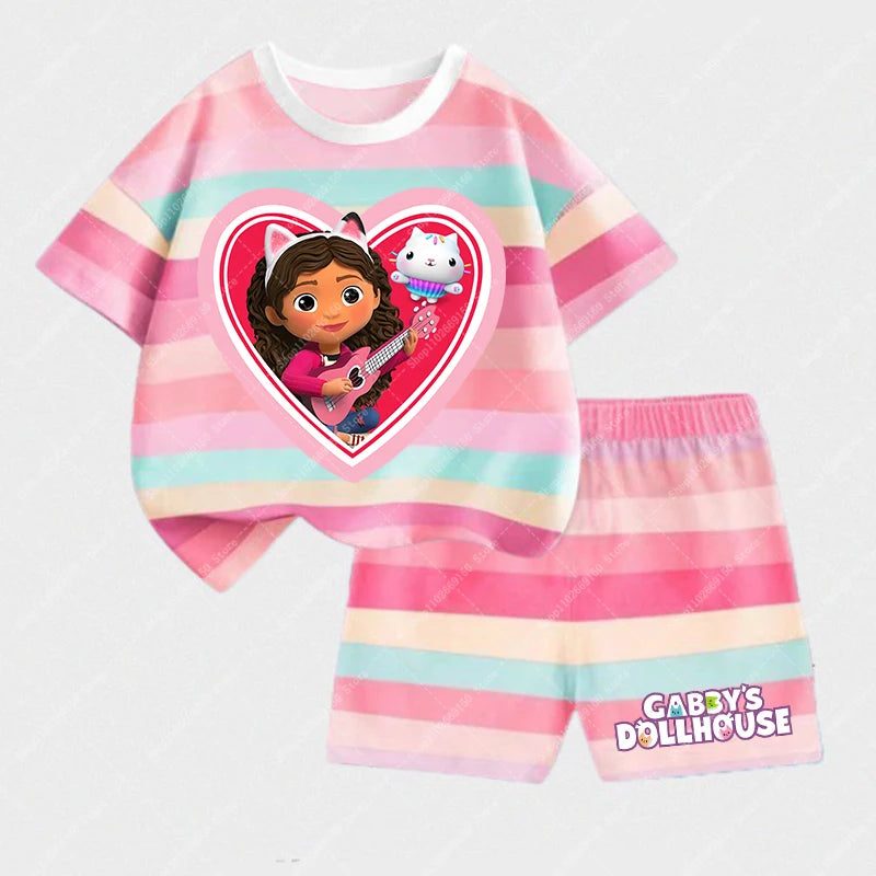 Kid's Printed Short Sleeve Clothes Set