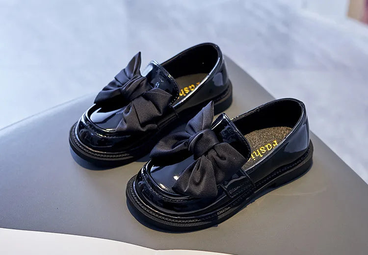 Kids Black Leather Shoes