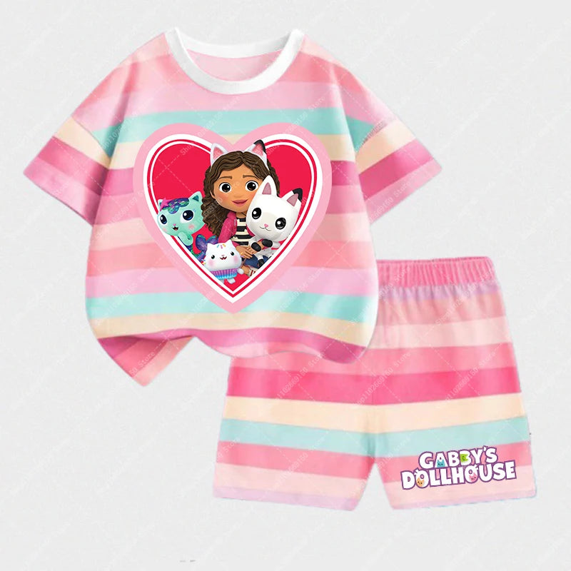 Kid's Printed Short Sleeve Clothes Set