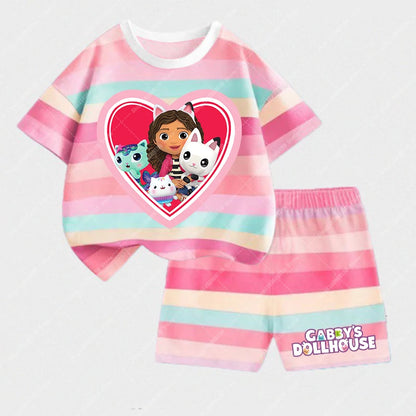 Kid's Printed Short Sleeve Clothes Set
