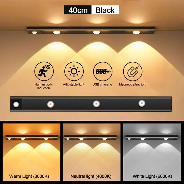 LED Under Cabinet Lighting - Rechargeable Wardrobe Lamp