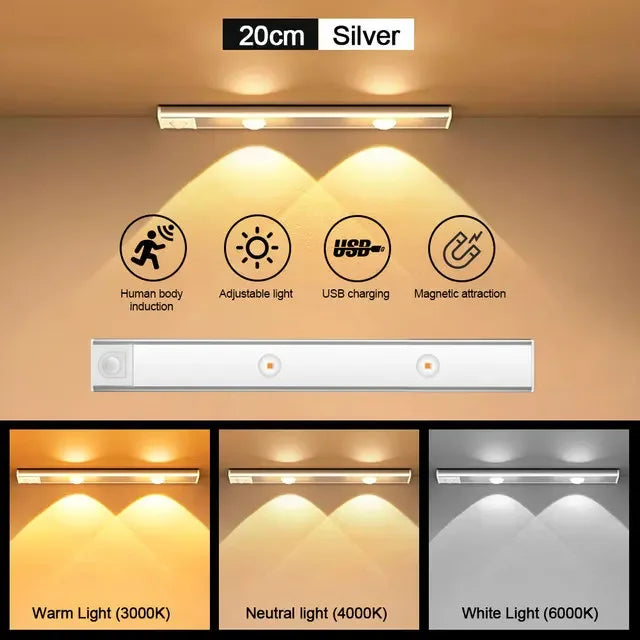 LED Under Cabinet Lighting - Rechargeable Wardrobe Lamp