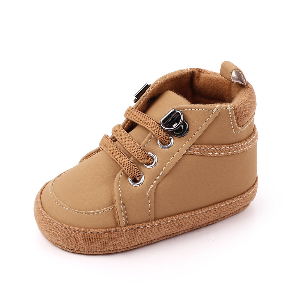 Newborn Baby Boy Leather Cotton Non-slip Soft-sole Infant Shoes