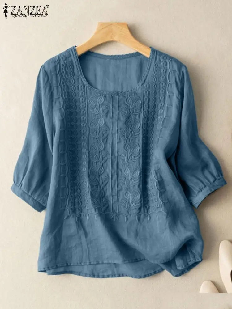 Vintage Lace Crochet Casual Embroidery Blouse