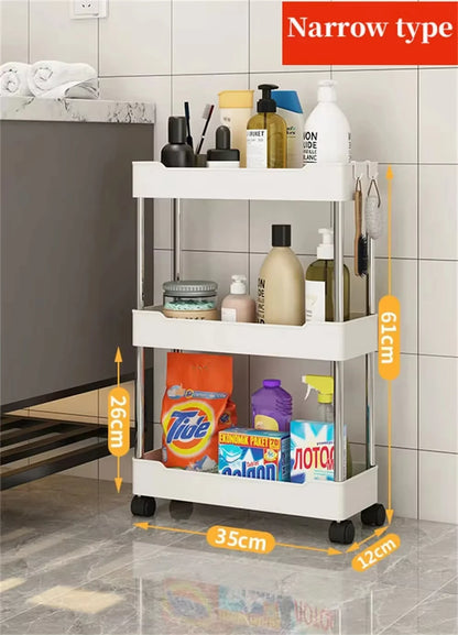 Large Capacity Movable Shelf Rolling Cart
