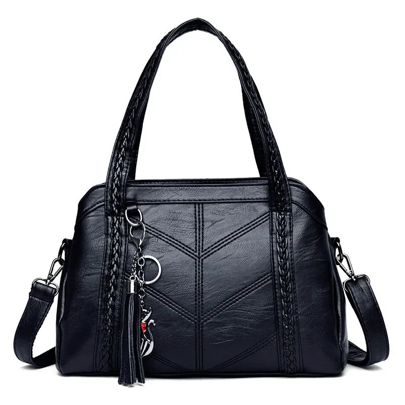 Large Capacity Single Shoulder Women Leather Handbag