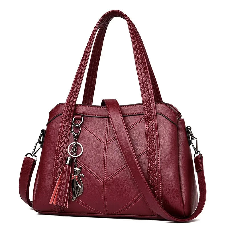 Large Capacity Single Shoulder Women Leather Handbag