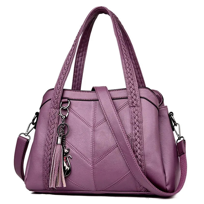 Large Capacity Single Shoulder Women Leather Handbag