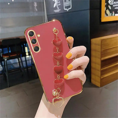 Love Heart Bracelet Plating Phone Holder Case