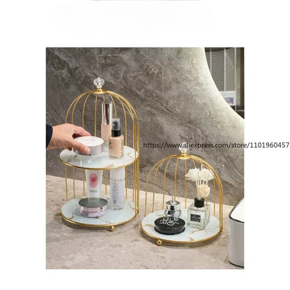 Marbled Metal Storage Tray for Modern Decor