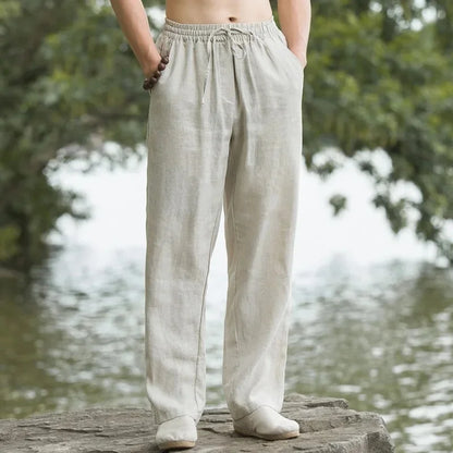 Men's Breathable Slim-Fit Cotton Linen Pants
