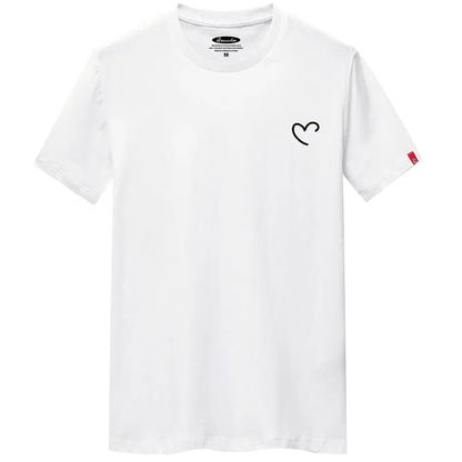 Men's Love Heart O-Neck Short Sleeve T-Shirt