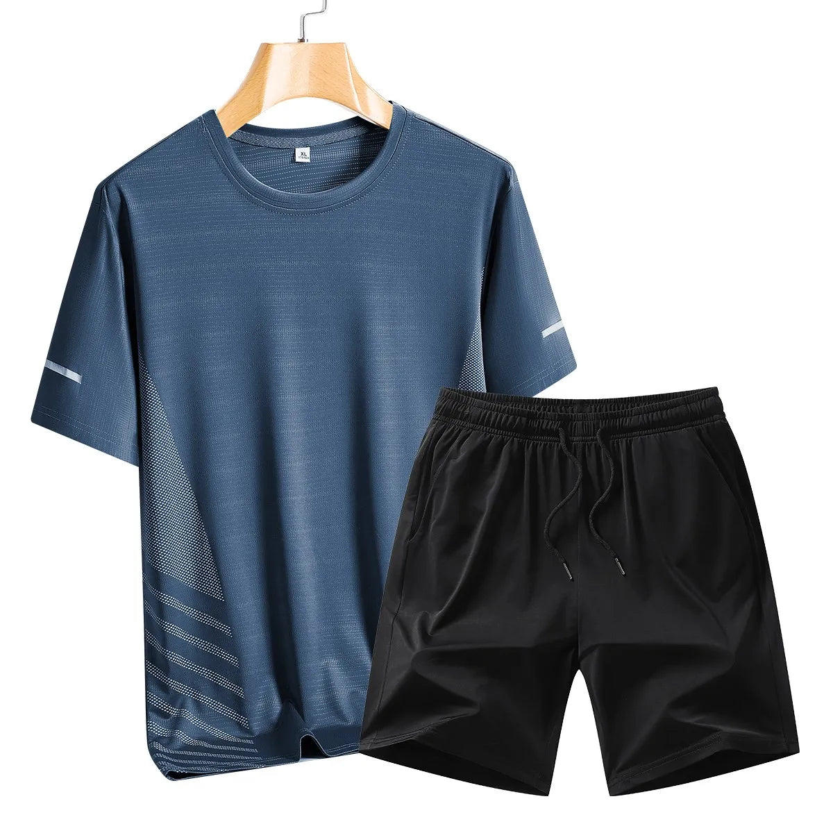 Men's Printed Round Neck T-shirt Tracksuit