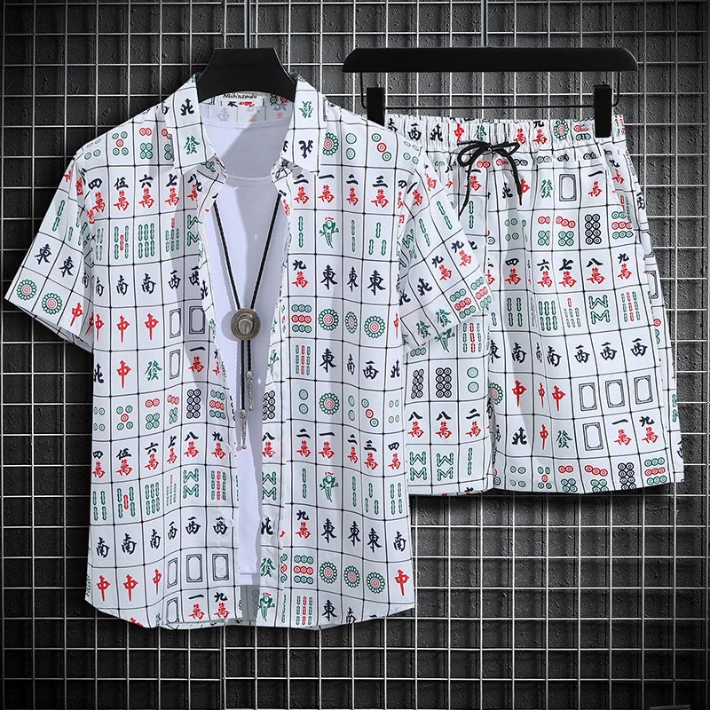 Men Shortsleeve Floral Tracksuit