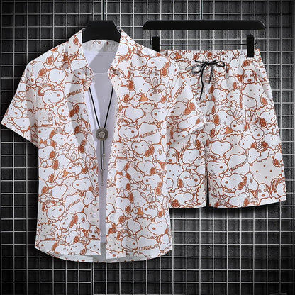 Men Shortsleeve Floral Tracksuit