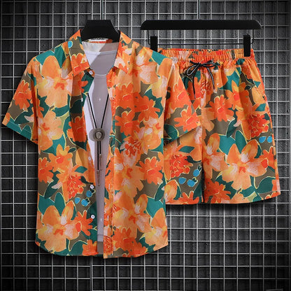 Men Shortsleeve Floral Tracksuit