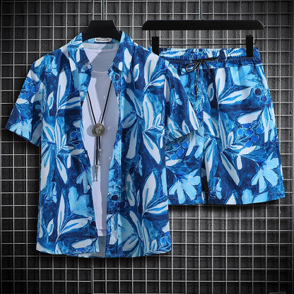 Men Shortsleeve Floral Tracksuit
