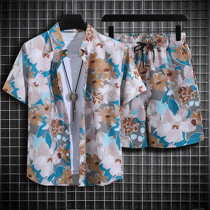 Men Shortsleeve Floral Tracksuit