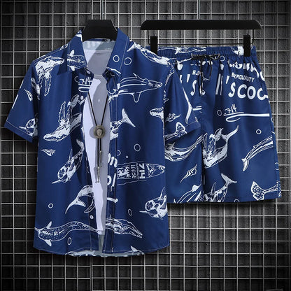 Men Shortsleeve Floral Tracksuit