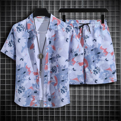 Men Shortsleeve Floral Tracksuit