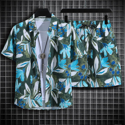 Men Shortsleeve Floral Tracksuit
