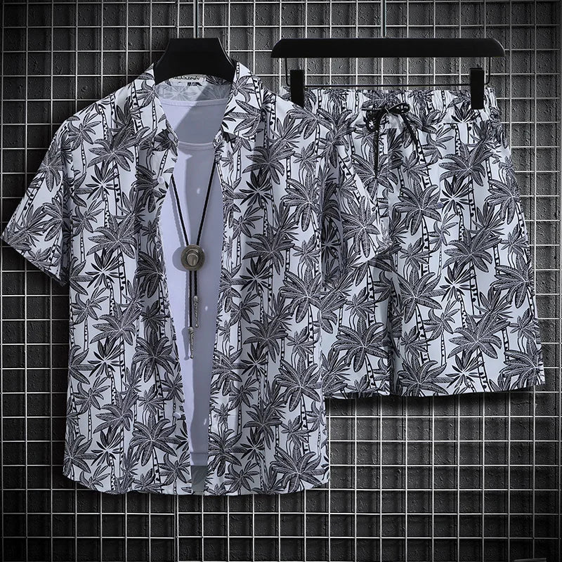 Men Shortsleeve Floral Tracksuit
