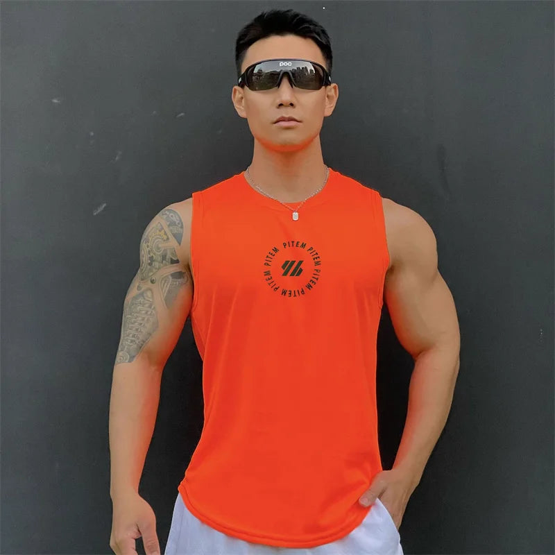 Men Sleeve Less Fitness Sport Tank Tops