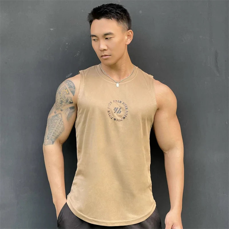 Men Sleeve Less Fitness Sport Tank Tops
