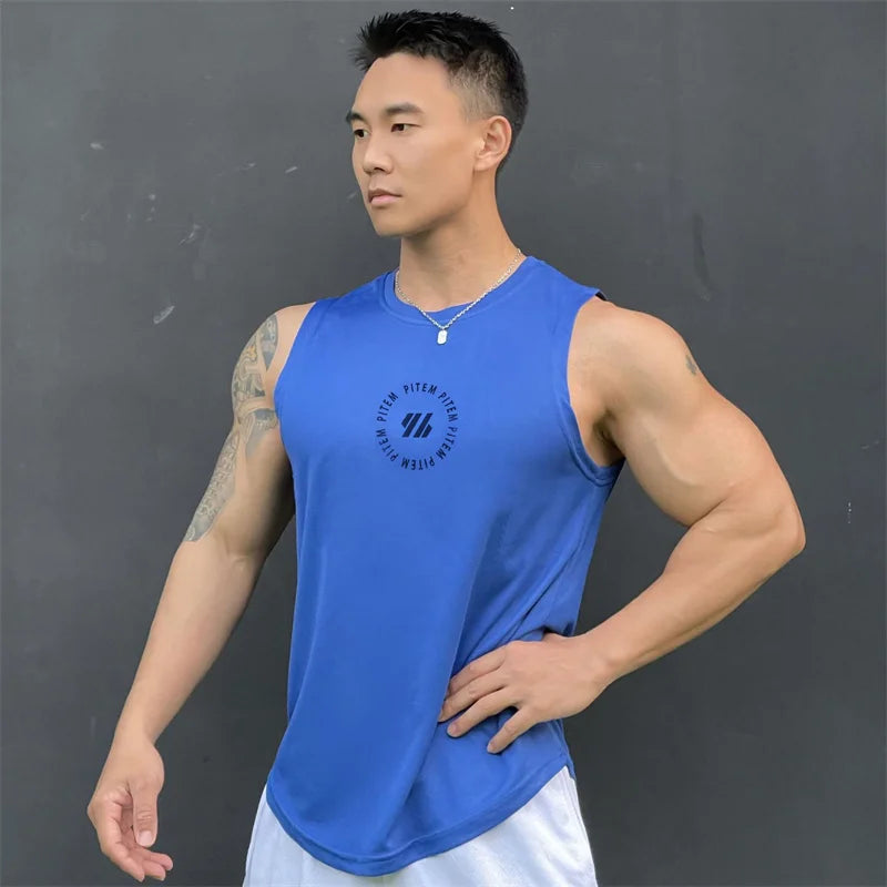 Men Sleeve Less Fitness Sport Tank Tops