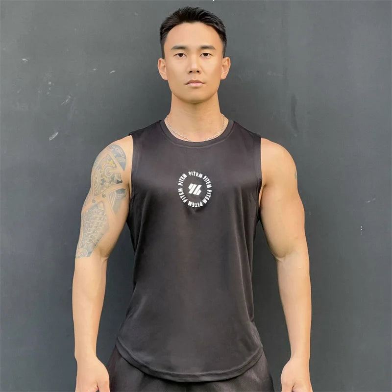 Men Sleeve Less Fitness Sport Tank Tops