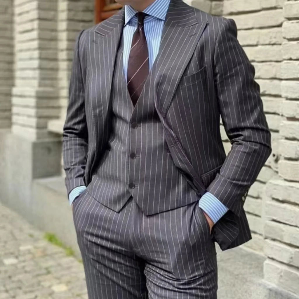 Mens Slim Fit 3 Pieces Blazer Vest Pants Set
