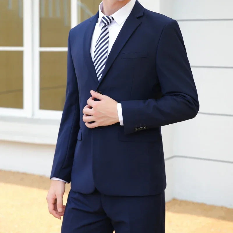 Men's Slim Solid Color Professional Business Suit