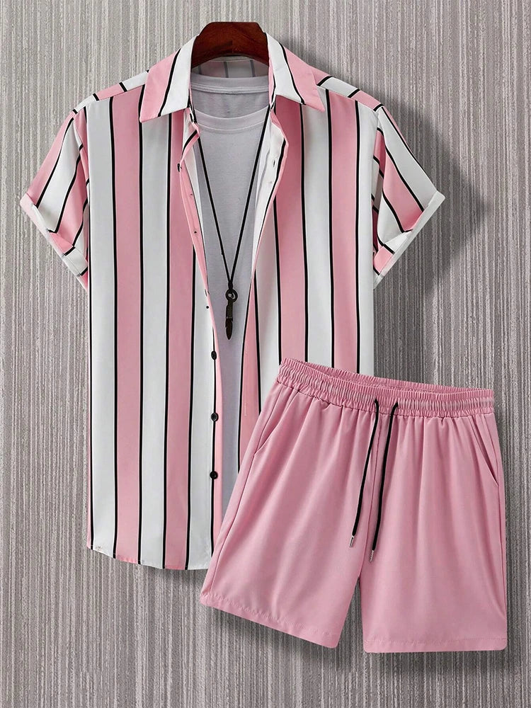 Men's 3d Print Short Sleeve Summer Tracksuit