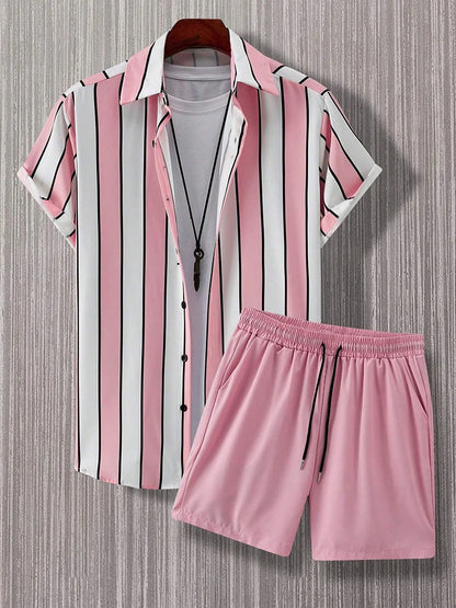 Men's 3d Print Short Sleeve Summer Tracksuit