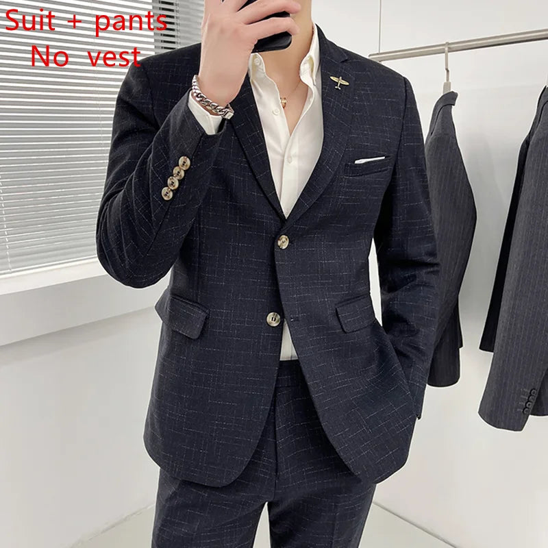 Men's Long Sleeve Two-Piece Groom Wedding Suit