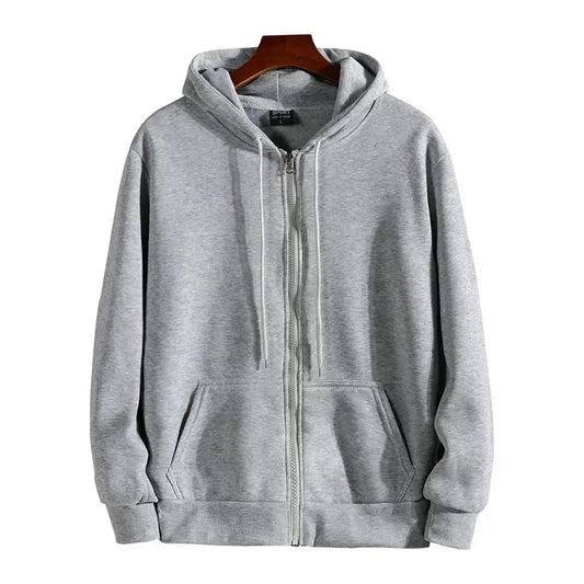 Men's Long Sleeve Loose Fit Zipper Hoodie