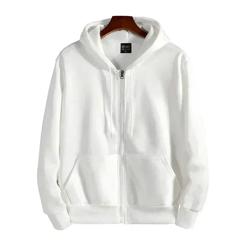 Men's Long Sleeve Loose Fit Zipper Hoodie